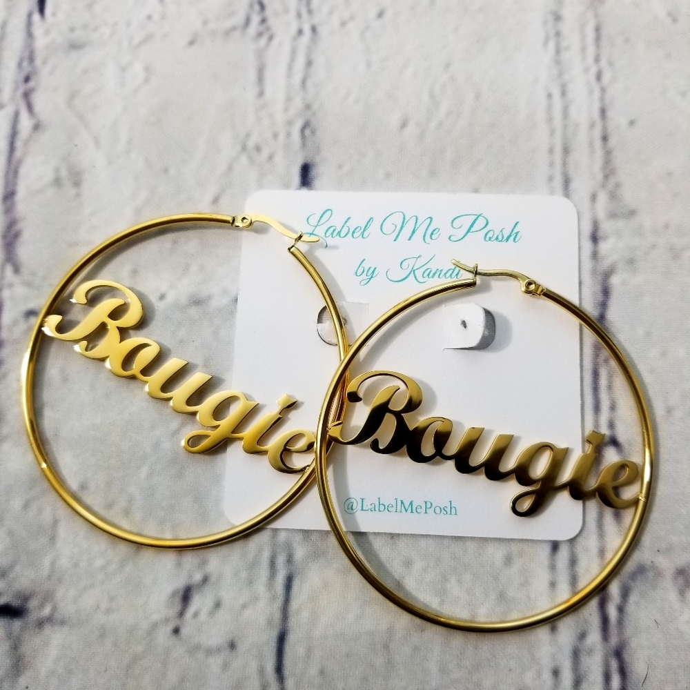 Nameplate Earrings